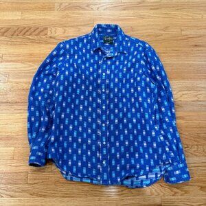 Gitman Bros Vintage Brushed Cotton Blue Flannel Shirt Medium